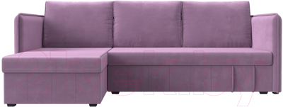 Диван угловой Лига Диванов Слим левый (микровельвет сиреневый)