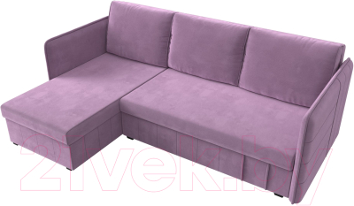 Диван угловой Лига Диванов Слим левый (микровельвет сиреневый)