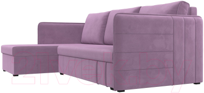 Диван угловой Лига Диванов Слим левый (микровельвет сиреневый)