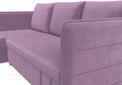 Диван угловой Лига Диванов Слим левый (микровельвет сиреневый)
