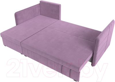 Диван угловой Лига Диванов Слим левый (микровельвет сиреневый)