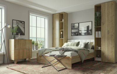 Шкаф-гармошка Евва Лайн ЛН-1D.240.44(0Z) (дуб кантри золотой)