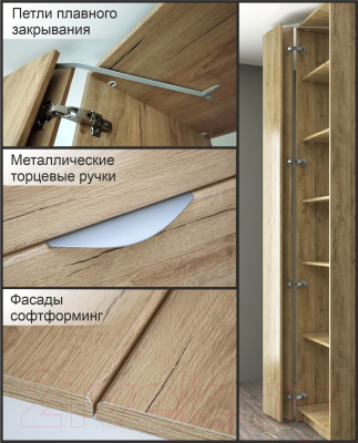 Шкаф-гармошка Евва Лайн ЛН-1D.240.44(0Z) (дуб кантри золотой)