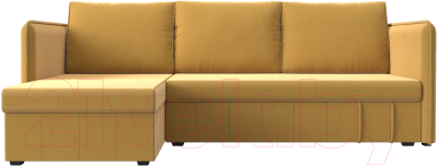 Диван угловой Лига Диванов Слим левый (микровельвет желтый)