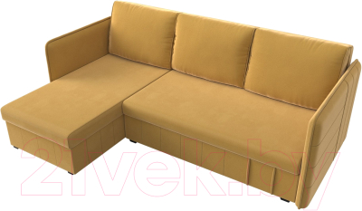 Диван угловой Лига Диванов Слим левый (микровельвет желтый)