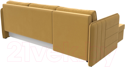 Диван угловой Лига Диванов Слим левый (микровельвет желтый)
