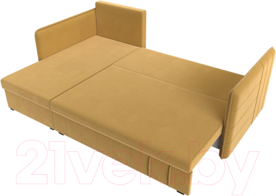 Диван угловой Лига Диванов Слим левый (микровельвет желтый)