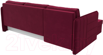 Диван угловой Лига Диванов Слим левый (микровельвет бордовый)