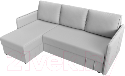 Диван угловой Лига Диванов Слим левый (экокожа белый)