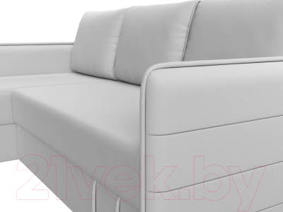Диван угловой Лига Диванов Слим левый (экокожа белый)