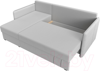 Диван угловой Лига Диванов Слим левый (экокожа белый)