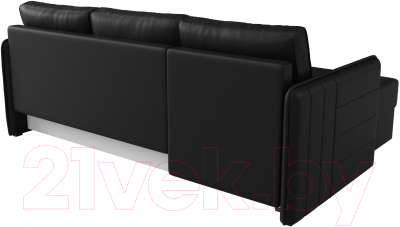 Диван угловой Лига Диванов Слим левый (экокожа черный)