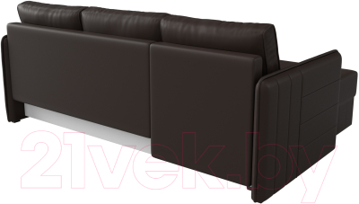 Диван угловой Лига Диванов Слим левый (экокожа коричневый)
