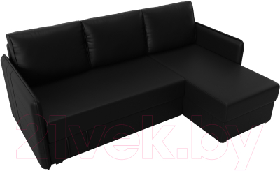 Диван угловой Лига Диванов Слим правый (экокожа черный)