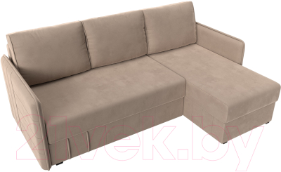 Диван угловой Лига Диванов Слим правый (велюр бежевый)