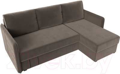 Диван угловой Лига Диванов Слим правый (велюр коричневый)