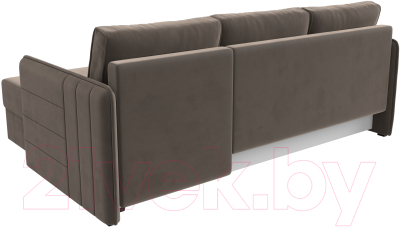 Диван угловой Лига Диванов Слим правый (велюр коричневый)