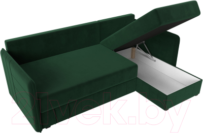 Диван угловой Лига Диванов Слим правый (велюр зеленый)