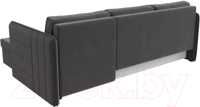Диван угловой Лига Диванов Слим правый (велюр серый)