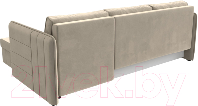 Диван угловой Лига Диванов Слим правый (микровельвет бежевый)