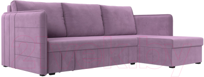 Диван угловой Лига Диванов Слим правый (микровельвет сиреневый) - фото