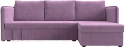 Диван угловой Лига Диванов Слим правый (микровельвет сиреневый)
