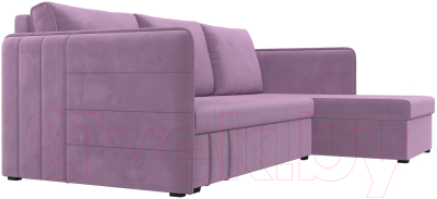 Диван угловой Лига Диванов Слим правый (микровельвет сиреневый)