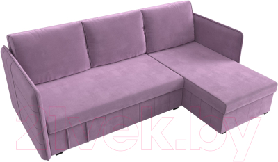 Диван угловой Лига Диванов Слим правый (микровельвет сиреневый)