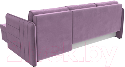 Диван угловой Лига Диванов Слим правый (микровельвет сиреневый)