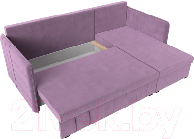 Диван угловой Лига Диванов Слим правый (микровельвет сиреневый)