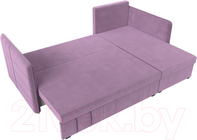 Диван угловой Лига Диванов Слим правый (микровельвет сиреневый)