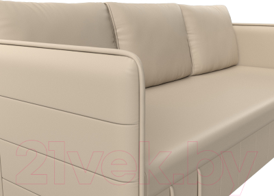 Диван Лига Диванов Слим / 119820 (экокожа бежевый)