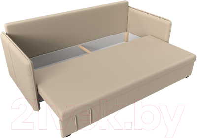 Диван Лига Диванов Слим / 119820 (экокожа бежевый)