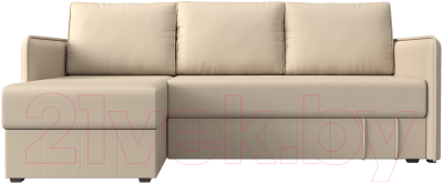 Диван угловой Лига Диванов Слим левый (экокожа бежевый)