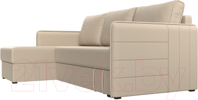 Диван угловой Лига Диванов Слим левый (экокожа бежевый)