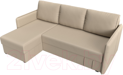 Диван угловой Лига Диванов Слим левый (экокожа бежевый)