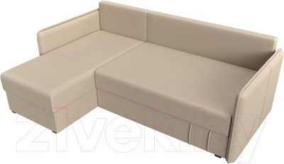 Диван угловой Лига Диванов Слим левый (экокожа бежевый)