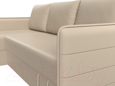 Диван угловой Лига Диванов Слим левый (экокожа бежевый)