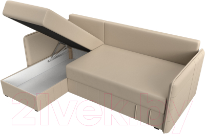 Диван угловой Лига Диванов Слим левый (экокожа бежевый)
