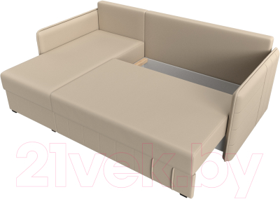 Диван угловой Лига Диванов Слим левый (экокожа бежевый)