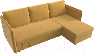 Диван угловой Лига Диванов Слим правый (микровельвет желтый)