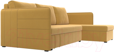 Диван угловой Лига Диванов Слим правый (микровельвет желтый)