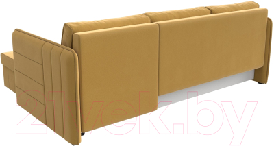 Диван угловой Лига Диванов Слим правый (микровельвет желтый)