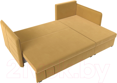 Диван угловой Лига Диванов Слим правый (микровельвет желтый)