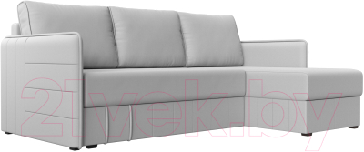 Диван угловой Лига Диванов Слим правый (экокожа белый) - фото
