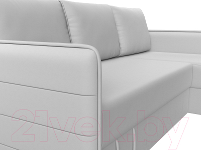 Диван угловой Лига Диванов Слим правый (экокожа белый)