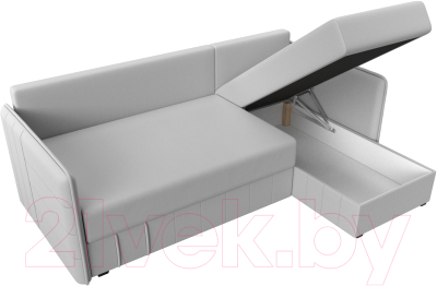 Диван угловой Лига Диванов Слим правый (экокожа белый)