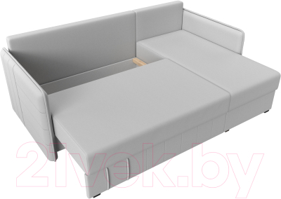 Диван угловой Лига Диванов Слим правый (экокожа белый)