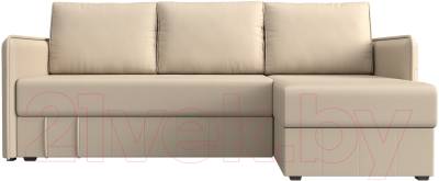 Диван угловой Лига Диванов Слим правый (экокожа бежевый)
