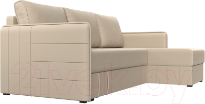 Диван угловой Лига Диванов Слим правый (экокожа бежевый)